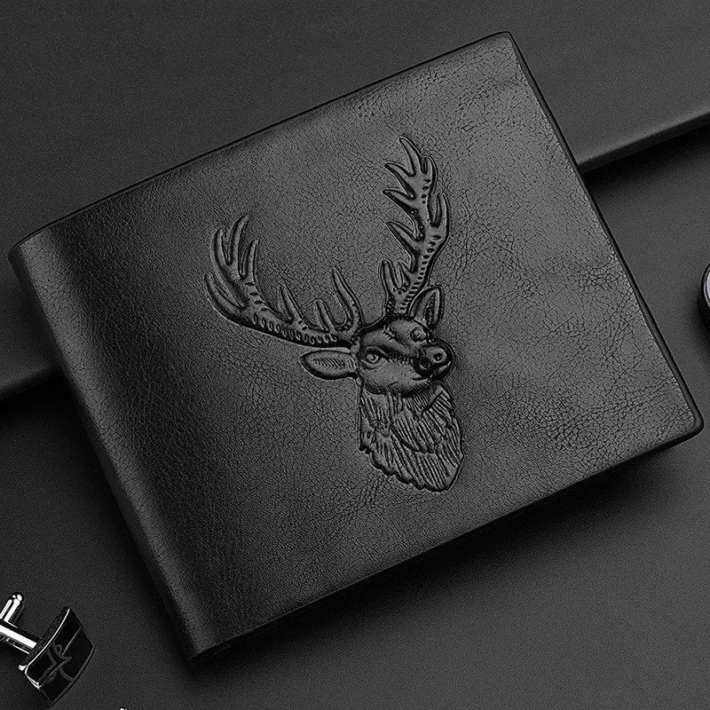 men's solid color pu leather open wallets