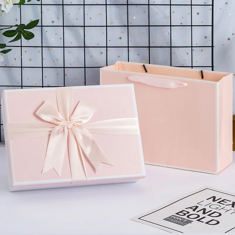 Pink Gift Box Empty Box Packaging Box Gift Box Birthday Gift Box ins Lipstick Perfume Large Female Mother's Day