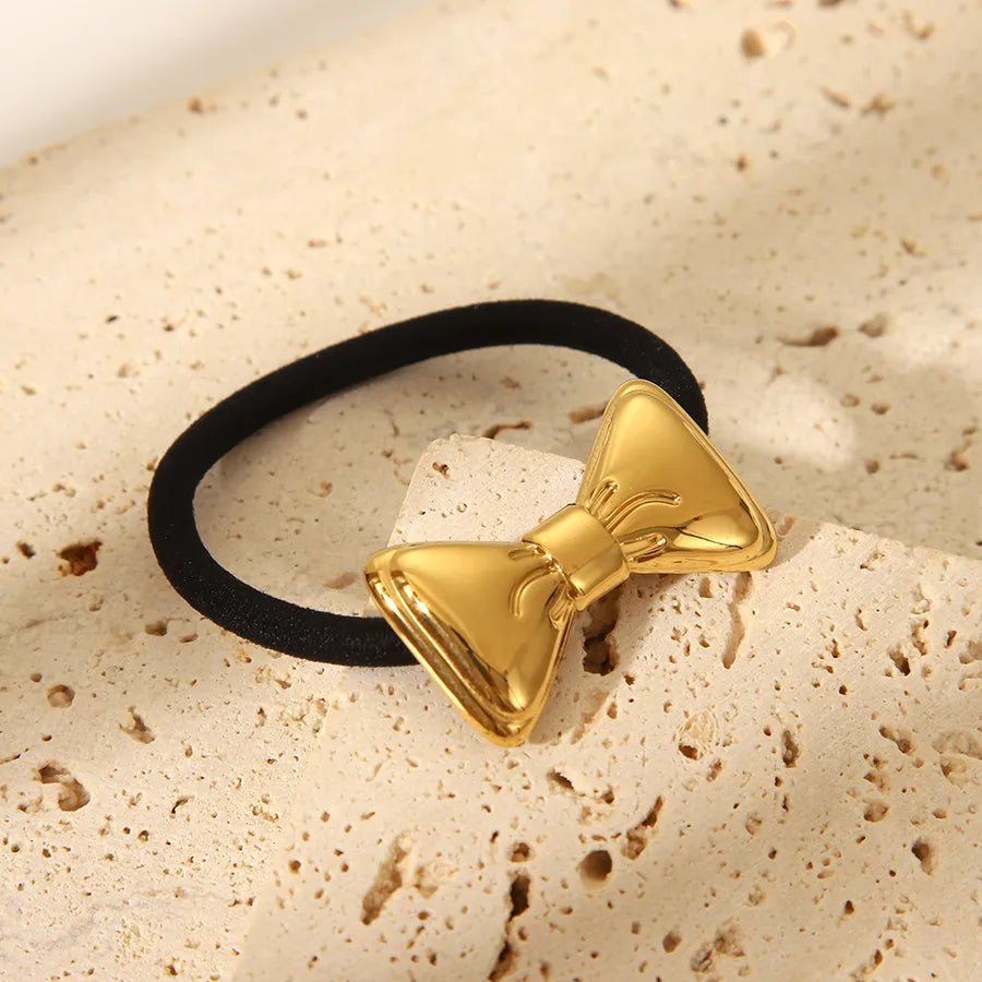 Hawaiian Simple Style Women's Girl'S Bow Knot Shell 304 Stainless Steel Synthetic Resin Scallop Bowknot Hair Tie