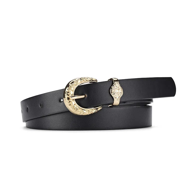 Elegant Simple Style Geometric Pu Leather Alloy Women's Leather Belts