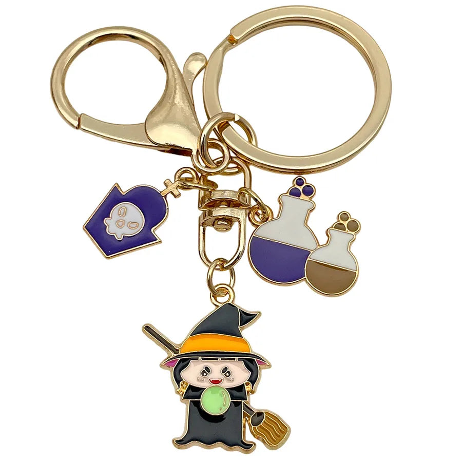 Halloween Ghost Cartoon Couple Car Keychain Pendant Ring Creative Personalized Alloy Bag Decorations Small Hanging Ornaments