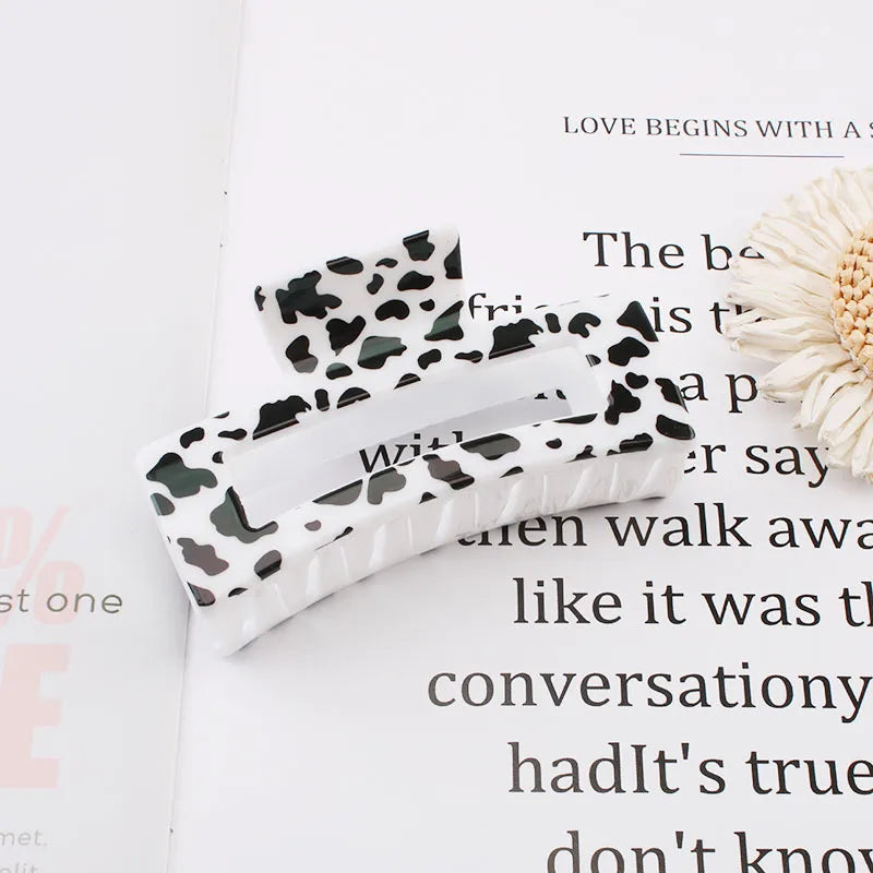 commute New style cow pattern lattice plastic resin hair claws