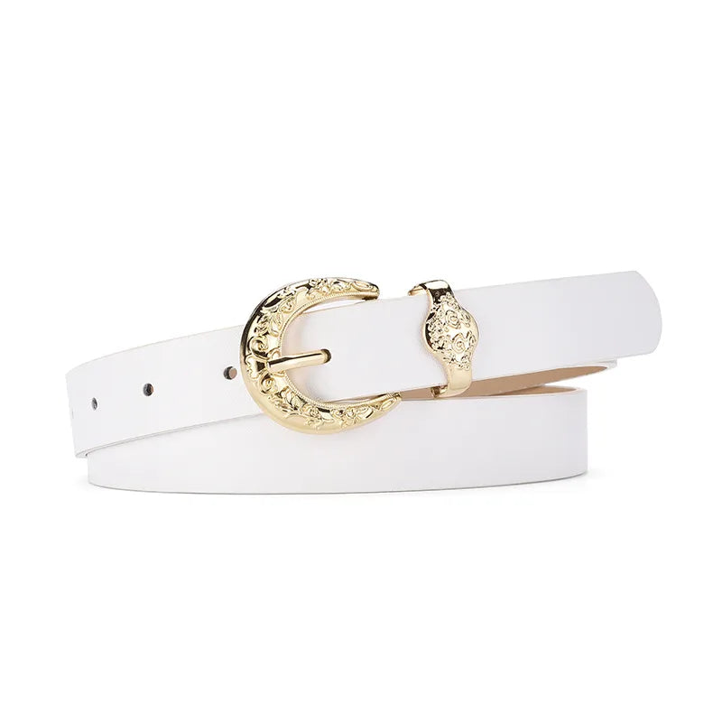 Elegant Simple Style Geometric Pu Leather Alloy Women's Leather Belts