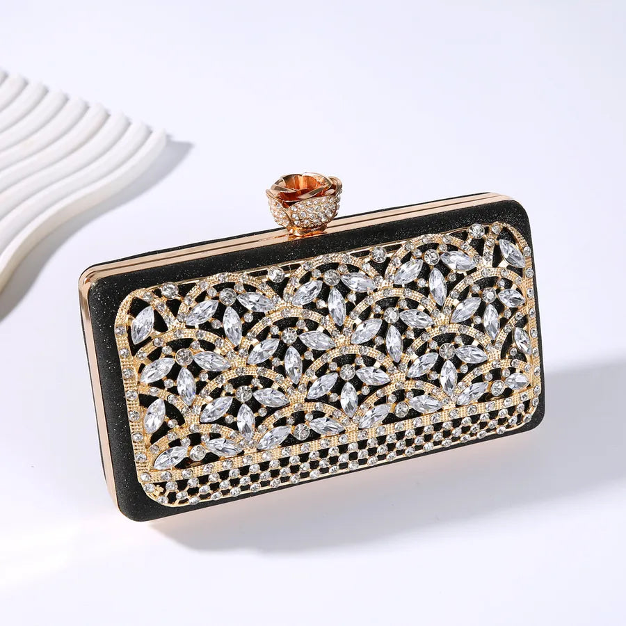 Rhinestone Polyester Geometric Diamond Square Evening Bags
