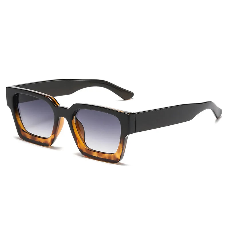 basic simple style solid color pc square full frame men's sunglasses
