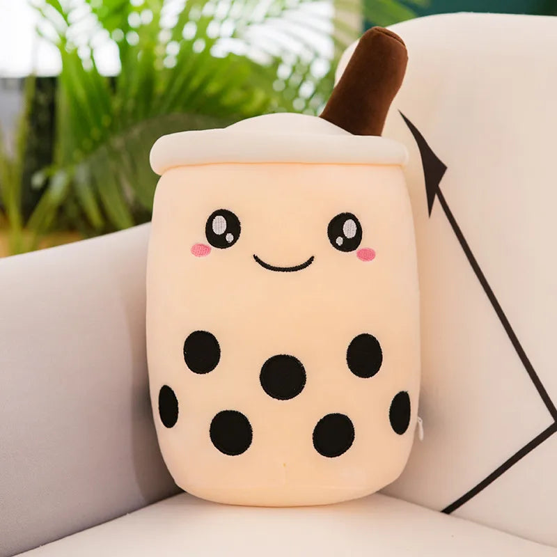 Adorable Plush Toy Milk Tea Doll Fruit Pearl Cushion Simulation Stuffed Doll Soft PP Cotton Material Cute Pillow