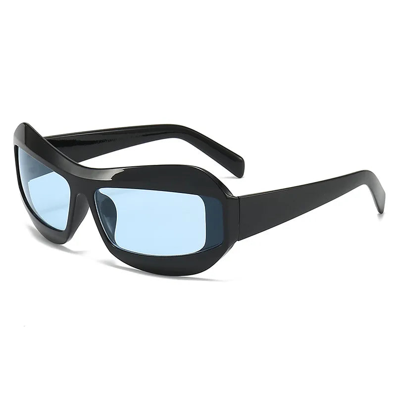 streetwear color block ac special-shaped mirror full frame men's sunglasses