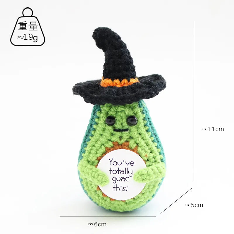 Handmade Crochet Halloween Doll Finished Product Positive Energy Yarn Toy Soft Plushie Stuffed Animal Hug Card Gift