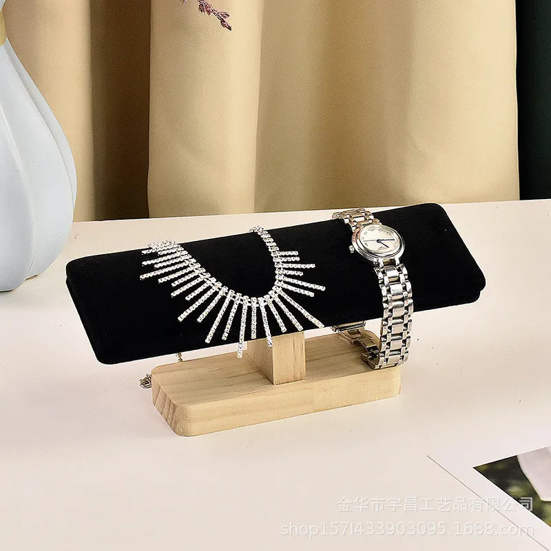 1 Piece Pu Leather solid wood Flannel Modern Style Simple Style Solid Color Jewelry Display Jewelry Rack