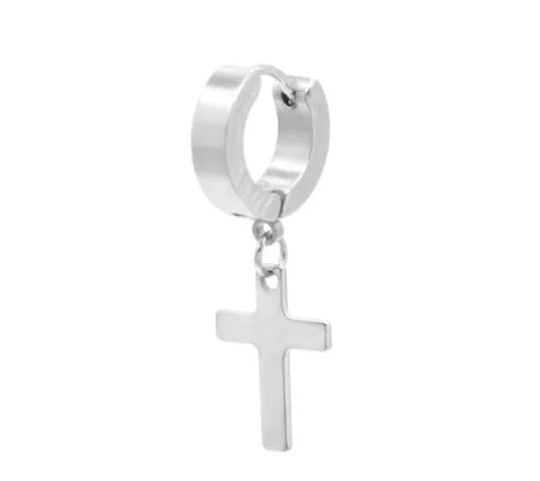 1 piece classic style cross polishing stainless steel earrings