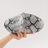 Acrylic Ladies Clutch Bag Shoulder Crossbody Snake Skin Pattern Fashionable Evening Handbag Oval Shape Single Shoulder Bag