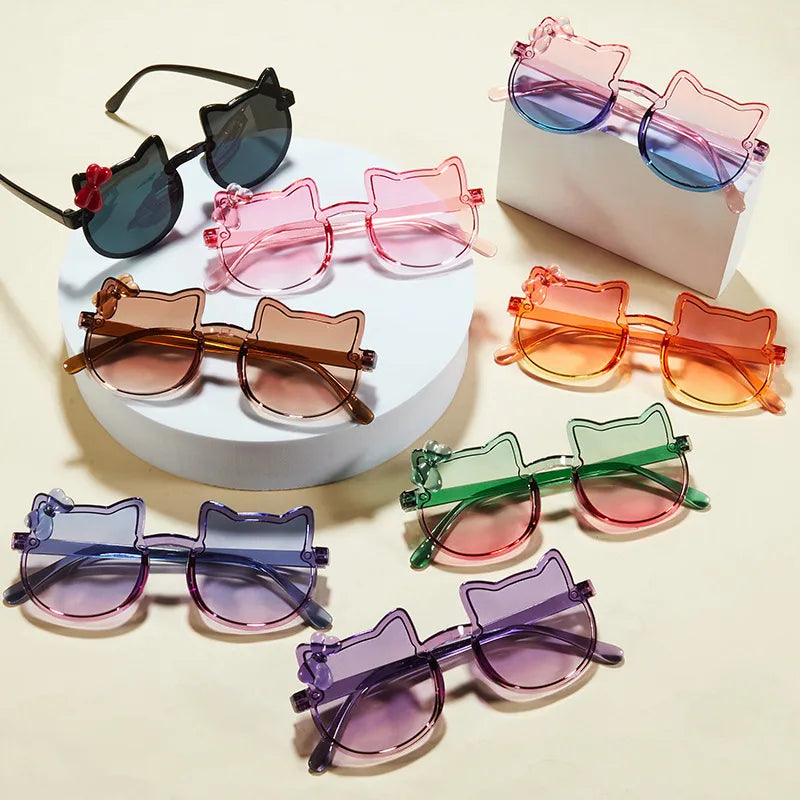 New Style Sunglasses Children's Sunglasses Wholesale Little Girl Cartoon Cute Super Cute Baby Sunshade Color Glasses