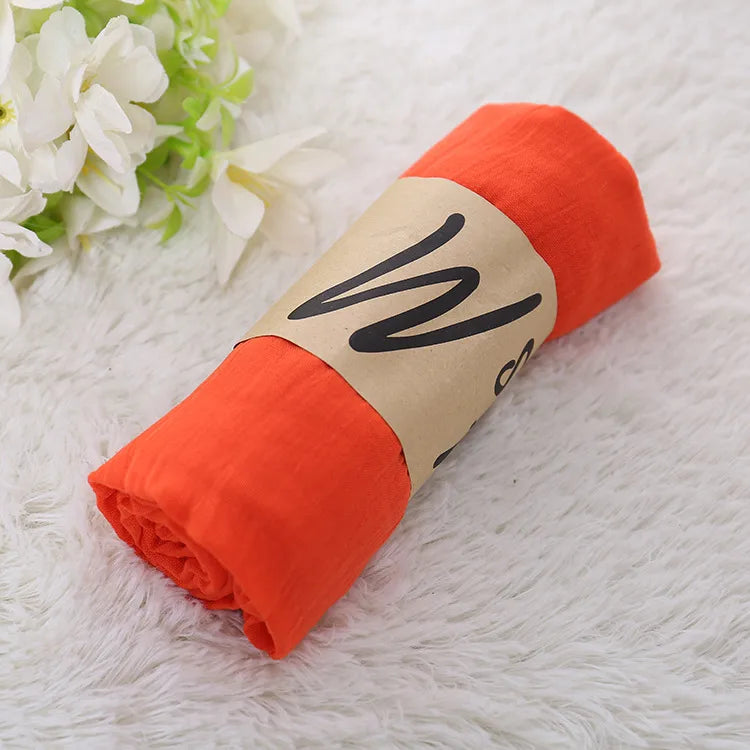 Unisex Simple Style Solid Color cotton and linen Scarf
