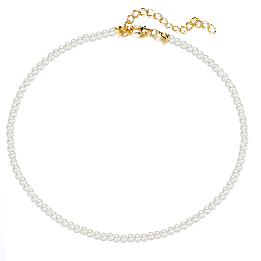 Fashion Geometric Imitation Pearl Wholesale Layered Necklaces
