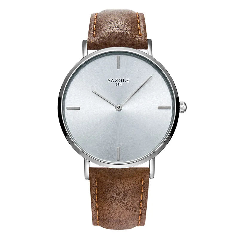Simple Style Solid Color Buckle Quartz Men's Watches
