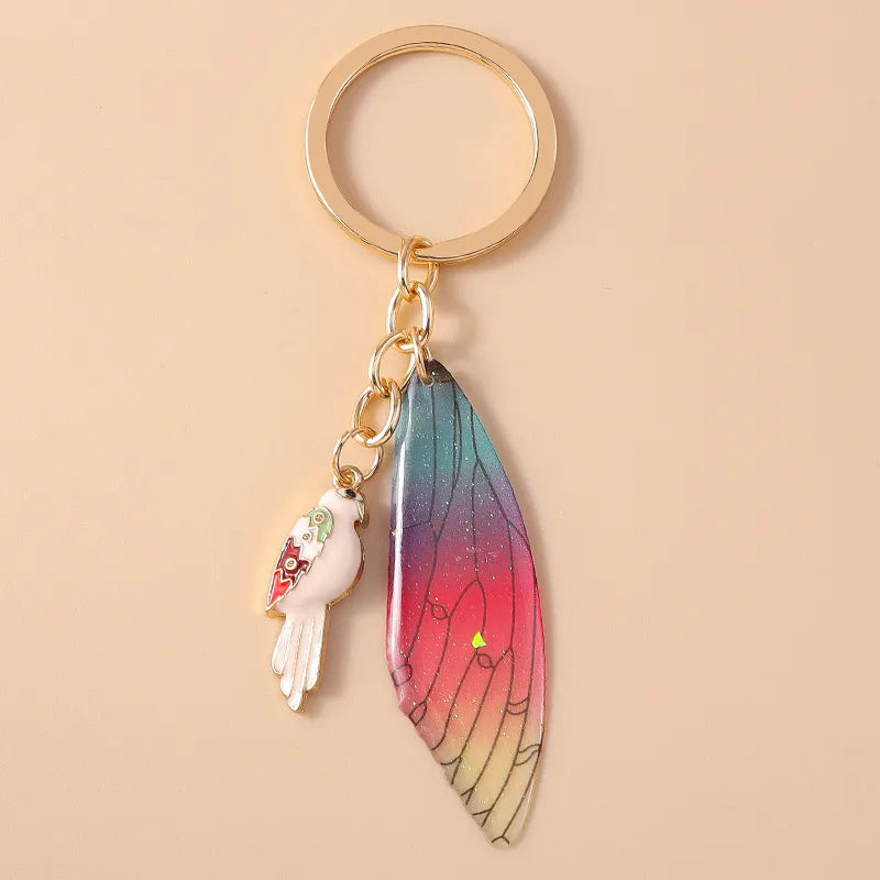Casual Hip-Hop Commute Wings Parrot Alloy Keychain