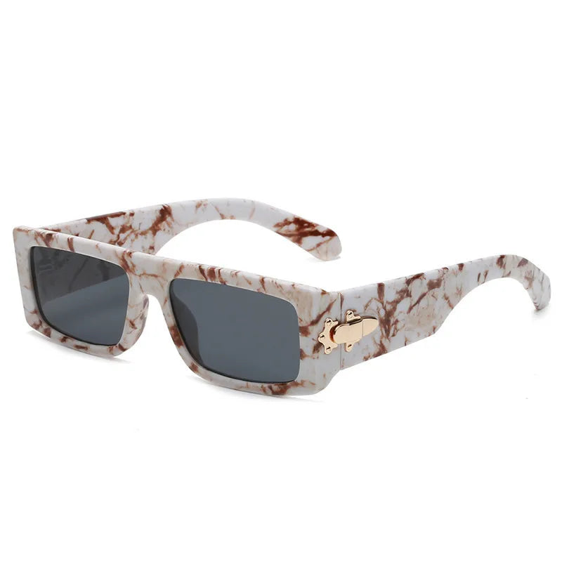 vintage style geometric ac square full frame men's sunglasses