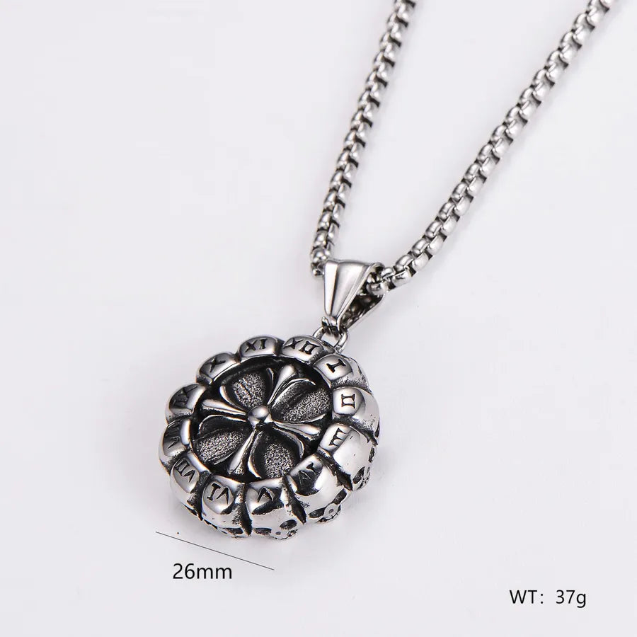 Wholesale Jewelry Retro Punk U Shape Round 304 Stainless Steel Pendant Necklace box chain