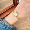 Quartz Ladies Watch  Mesh Band Vintage Small Square Elegant Diamond Embedded Wristwatch Fashionable Stainless Steel Band
