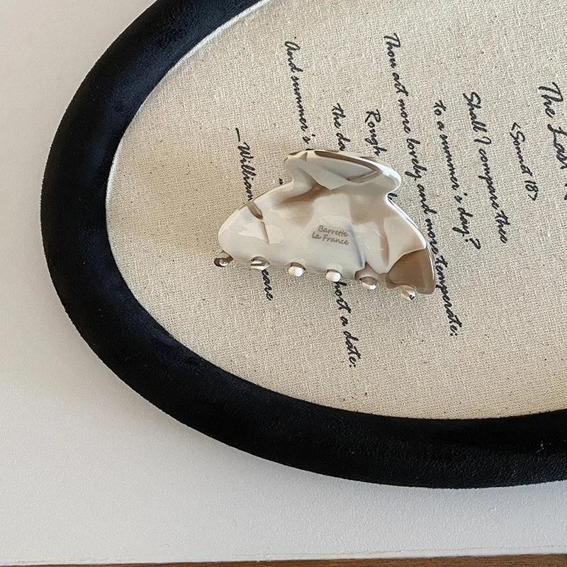French Style Coconut Latte Hair Claw Clip Acetate Vintage Elegant Coffee Tone Updo Shark Clamp New Model Women's Hair Accessories