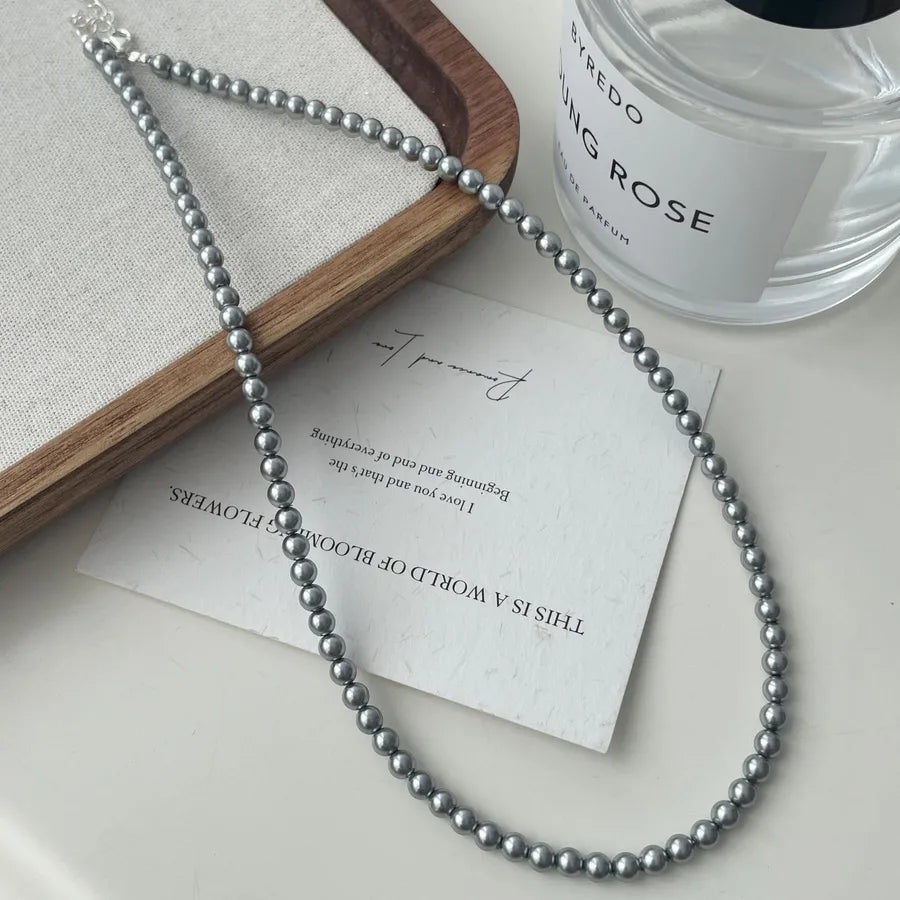 Elegant Simple Style Geometric 304 Stainless Steel Artificial Pearl Wholesale Necklace