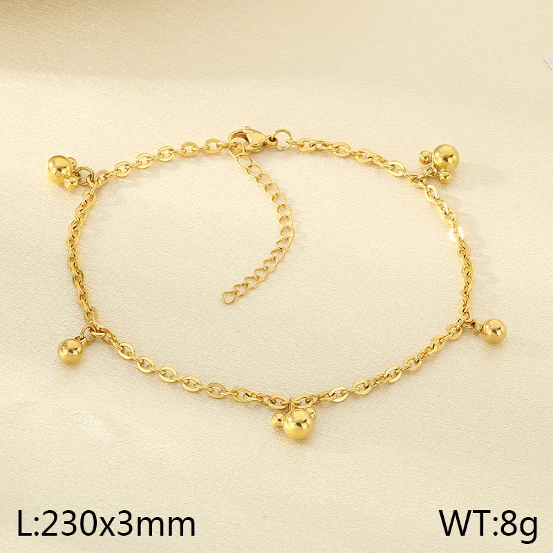 Wholesale Jewelry IG Style Vintage Style Star Moon Cherry 304 Stainless Steel 18K Gold Plated Anklet