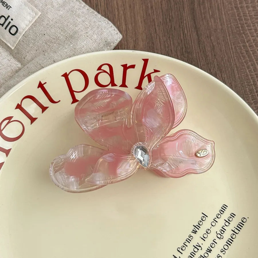 Large Size 3D Triangle Magnolia Hair Clip Stylish French Luxurious Updo Shark Clamp Women's Hair Accessories Acetate Material