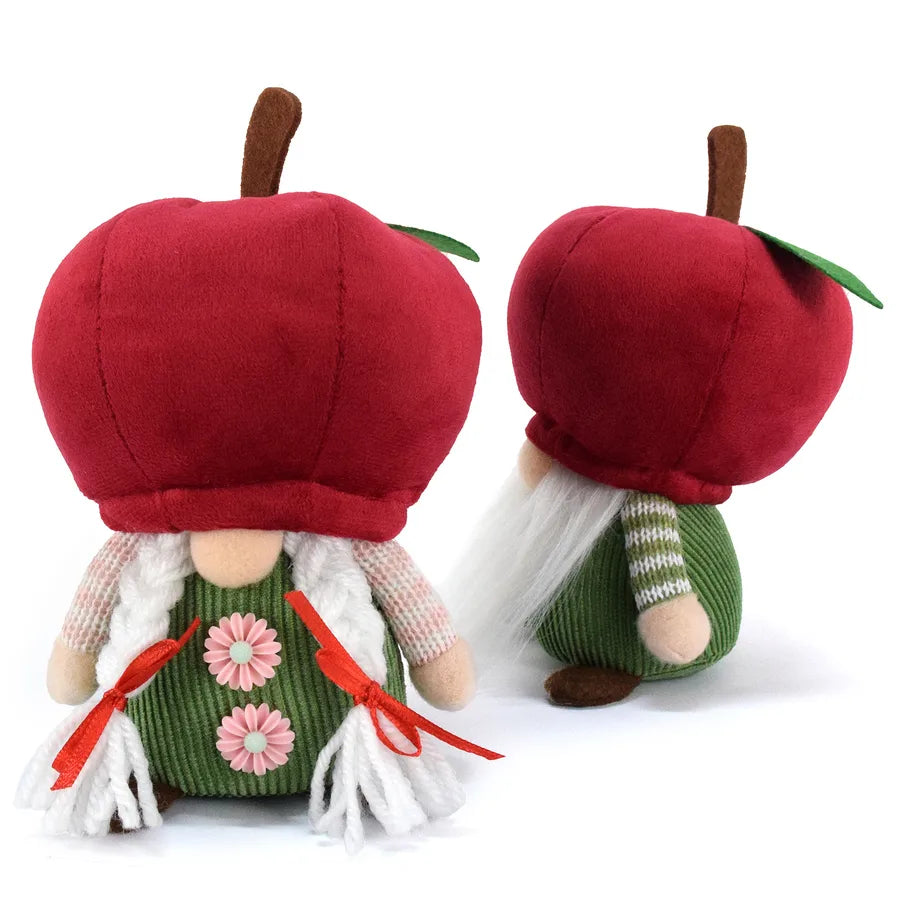 Christmas Autumn Winter Red Apple Faceless Doll Rudolph Fruit Dwarf Decoration Cute Style Polyester Material Props Decorations