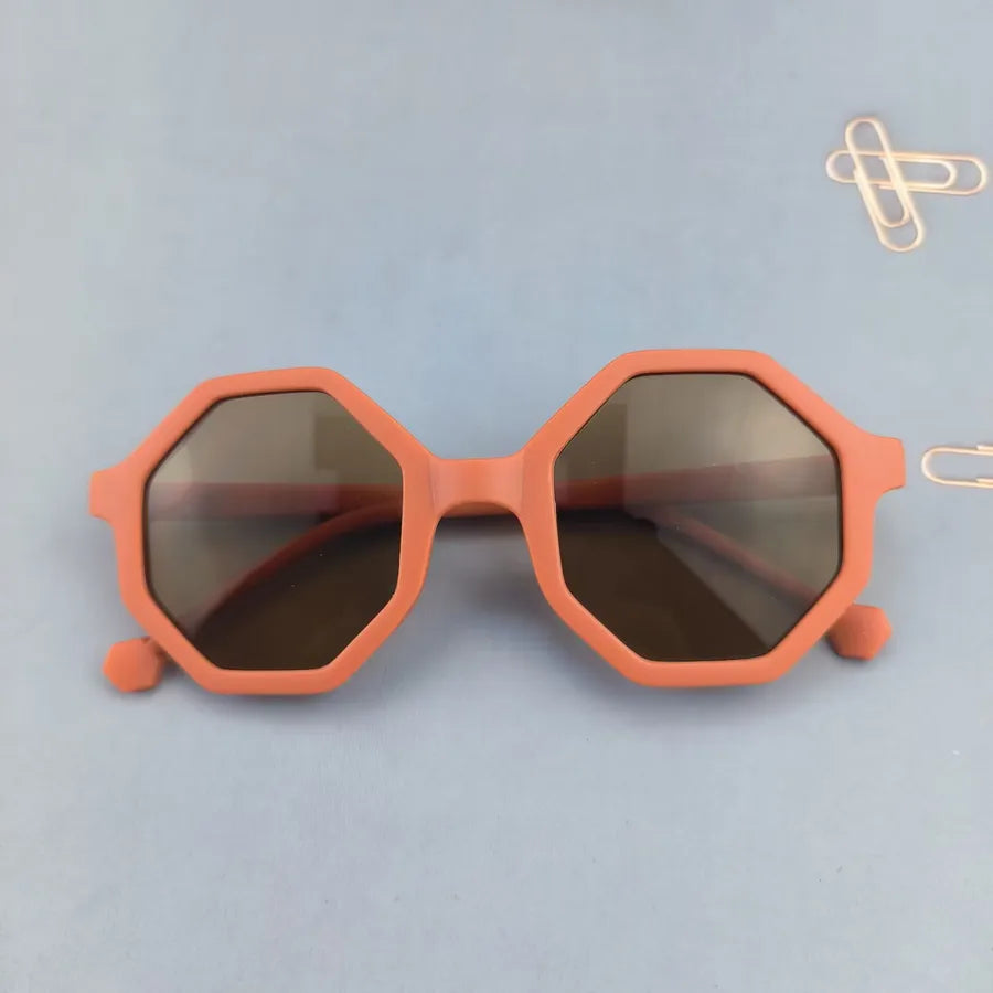 Cute Novelty Modern Style Geometric Ac Tinted Lenses Polygon Full Frame Kids Sunglasses