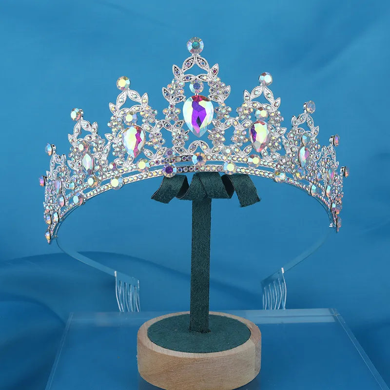 Fashion Women'S Crown Alloy Inlay Rhinestones Crown
