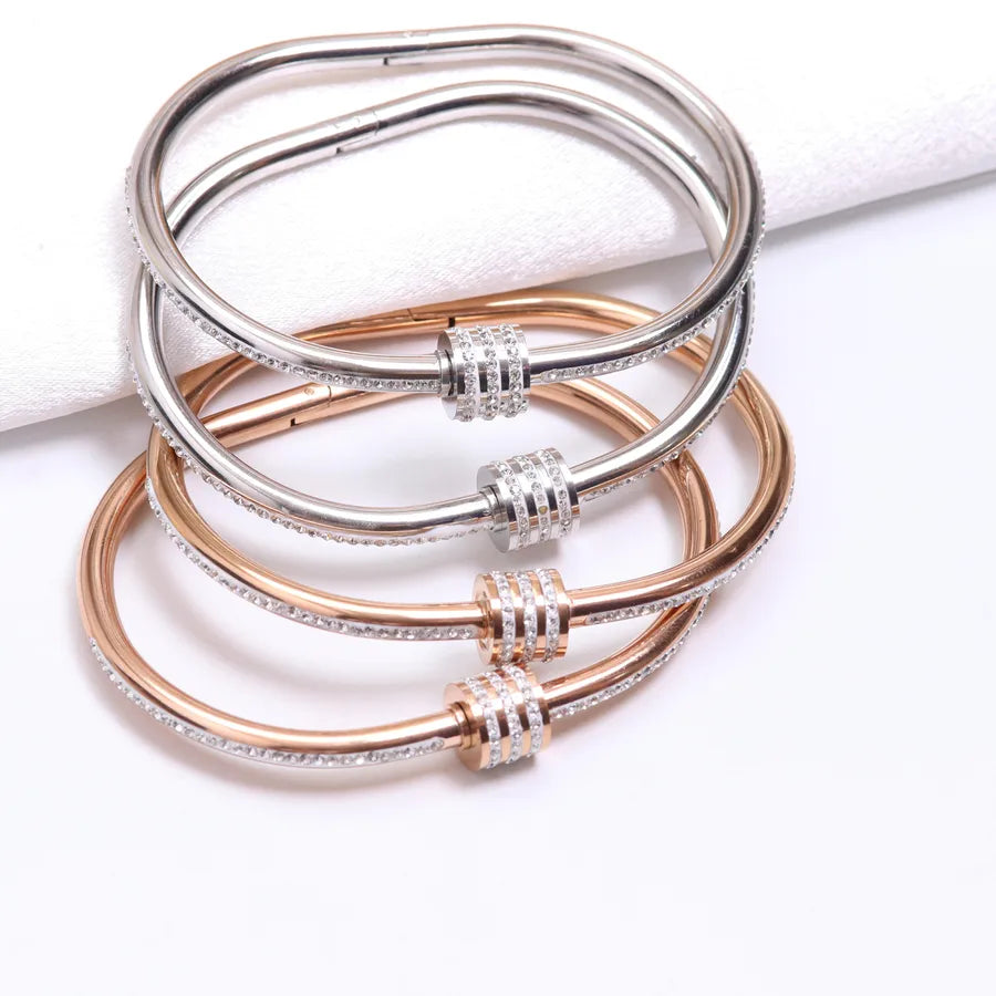 Modern Style Shiny Solid Color 316 Stainless Steel  Bangle In Bulk