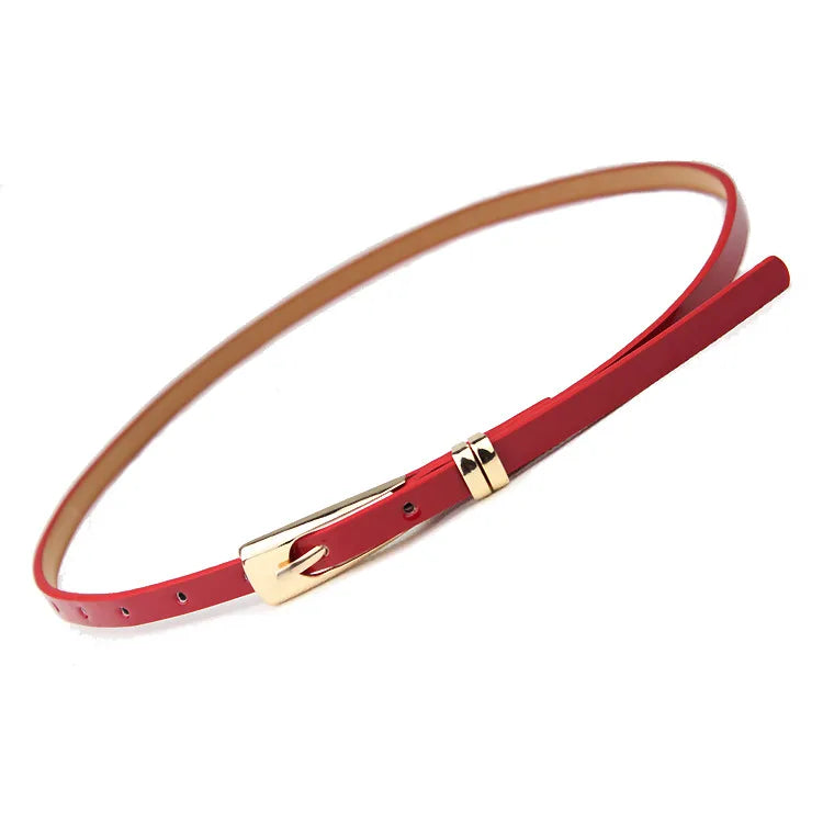 Preppy Style Simple Style Solid Color Pu Leather Alloy Plating Women's Leather Belts