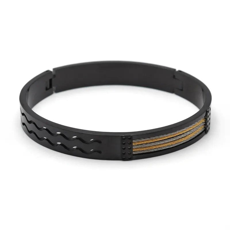 Simple Style Roman Style British Style Geometric Titanium Steel Men's Bangle Men Cuff & Bangle