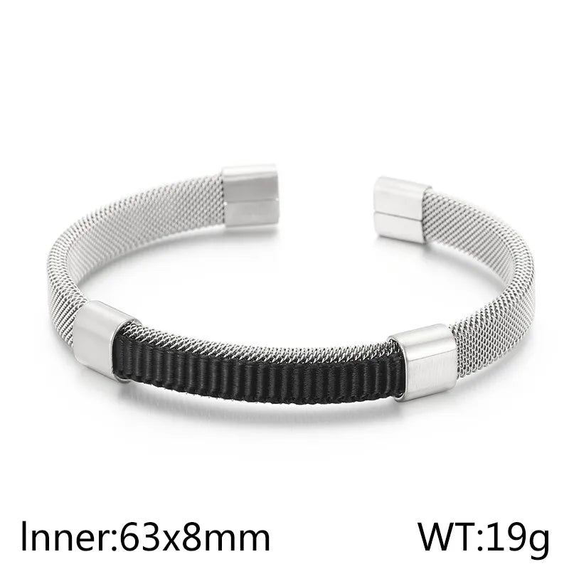 hip-hop retro geometric titanium steel plating men's bangle