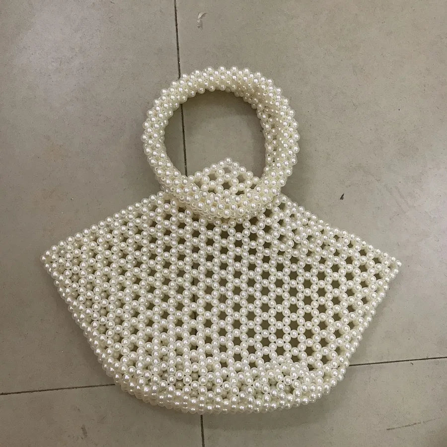 Women's Large Arylic Geometric Elegant Vintage Style Streetwear Beading Shell Open Handbag