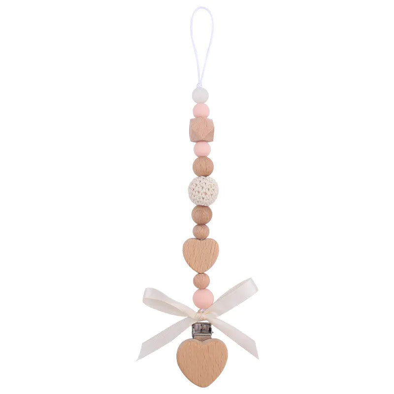 Cute Heart Shape Bow Knot Beech Silica Gel Baby Accessories