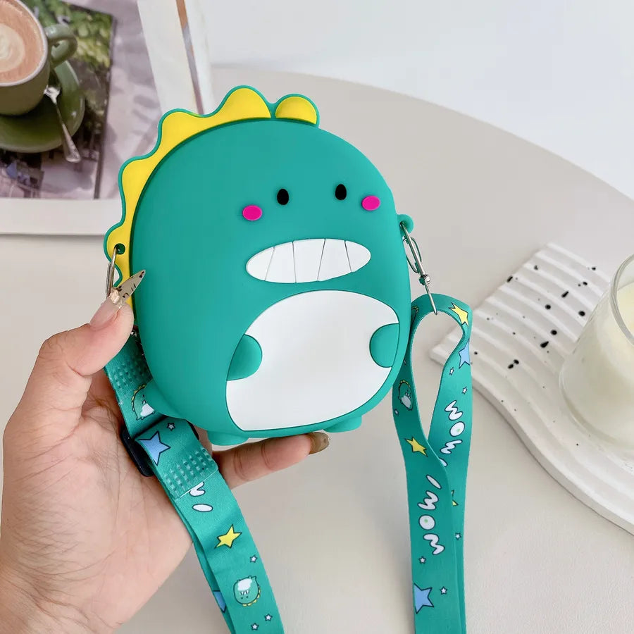 Internet Celebrant Mini New Cute Silicone Dinosaur Small Bag Women's Children's Shoulder Bag Crossbody Bag Mobile Phone Bag Coin Purse