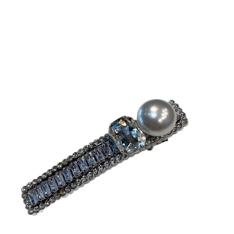 Elegant New Dongdaemun Pearl Duckbill Hair Clip Women's Side Brain One Word Hair Clip Diamond Simple Style Hair Accessories