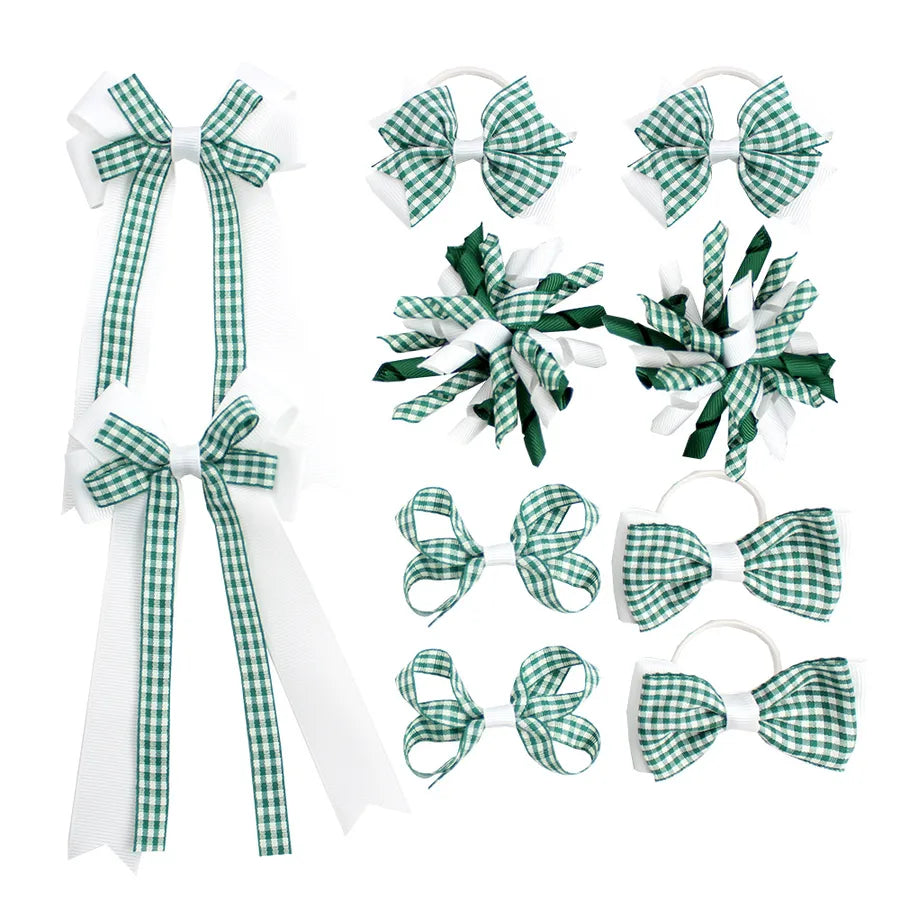 New Plaid Suit British Student Hair Accessories Plaid Bow Australian Student Curly Hair Clip Hair Tie