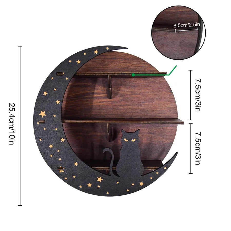 retro moon basswood storage rack 1 piece