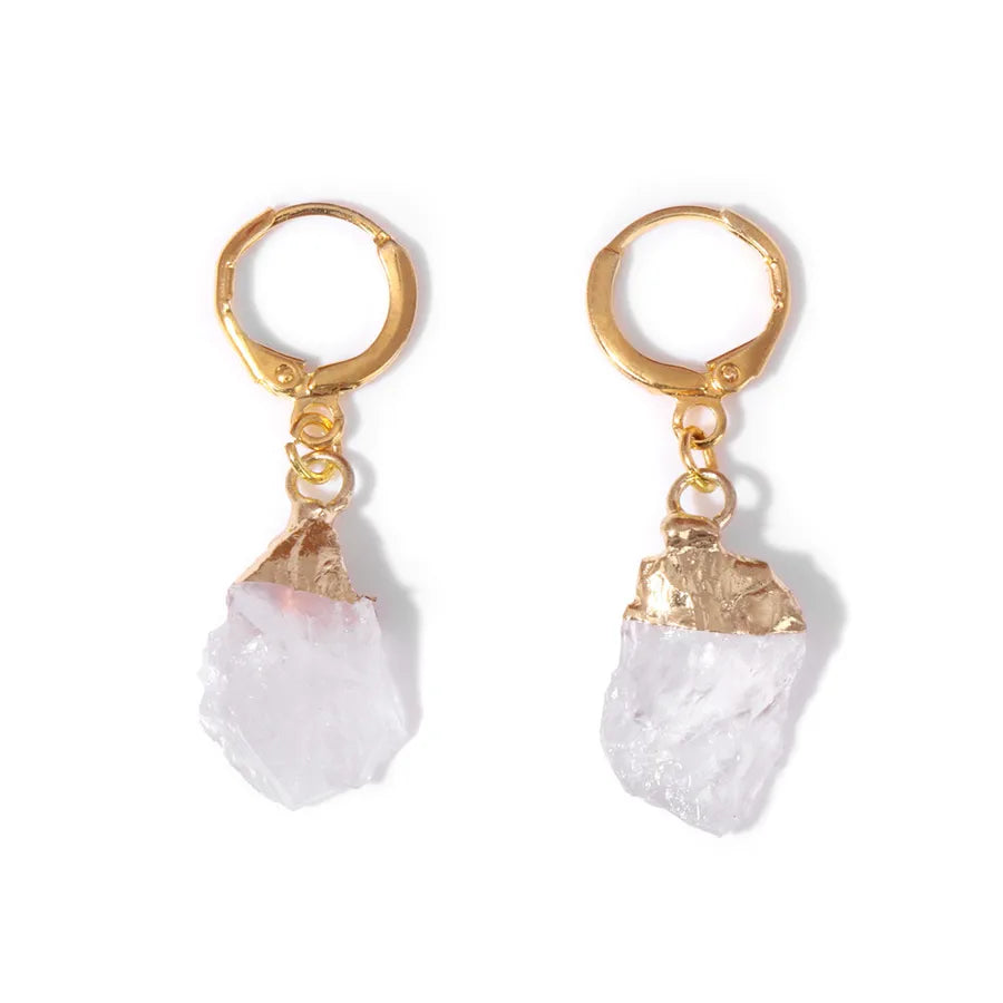 1 Pair Sweet Geometric Inlay Agate Natural Stone Earrings