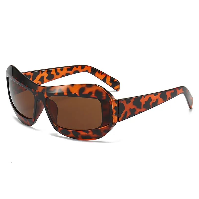 streetwear color block ac special-shaped mirror full frame men's sunglasses