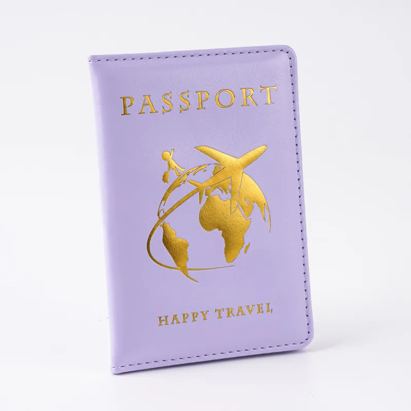 Unisex Basic Classic Style Solid Color Pu Leather Passport Holders