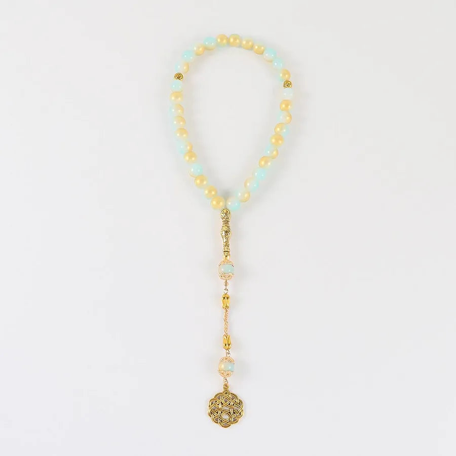 Classical Handmade Round Knot Alloy Glass Wholesale Rosary Bracelets