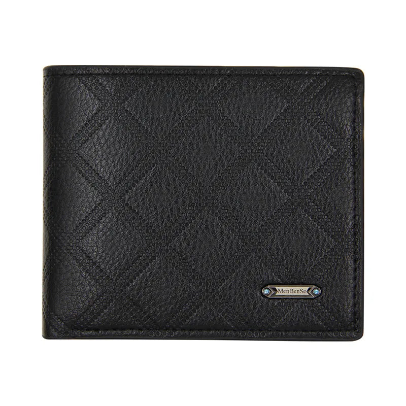 men's solid color pu leather open wallets