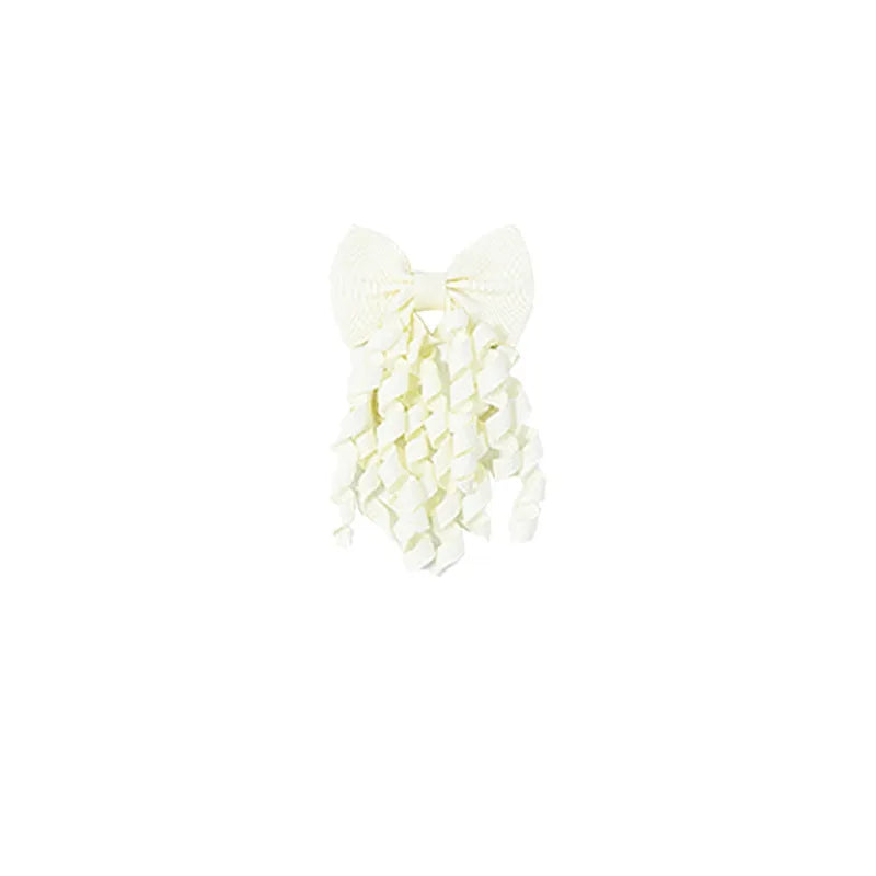 Popular Girls Multi-color Bow Hair Tie Ribbed with Handmade Hair Tie Cute Versatile Rubber Band for Women