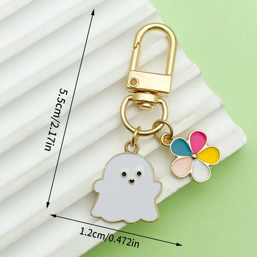 Halloween Ghost Cartoon Couple Car Keychain Pendant Ring Creative Personalized Alloy Bag Decorations Small Hanging Ornaments