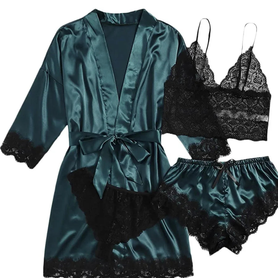 women's sexy solid color polyester lace skirt sets