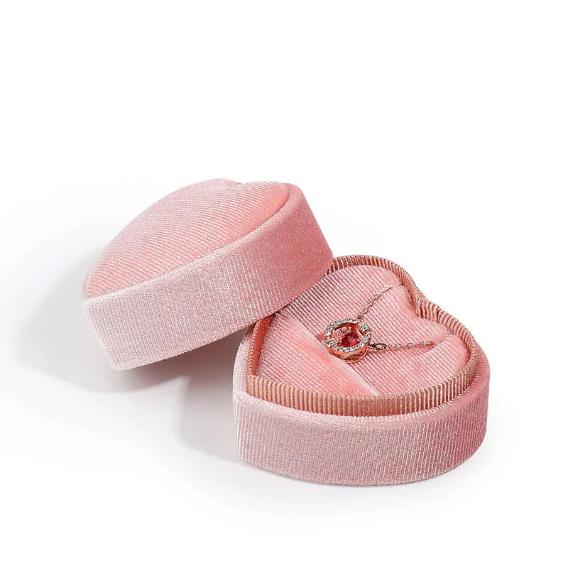 Simple Style Classic Style Heart Shape Flannel Valentine'S Day Jewelry Boxes