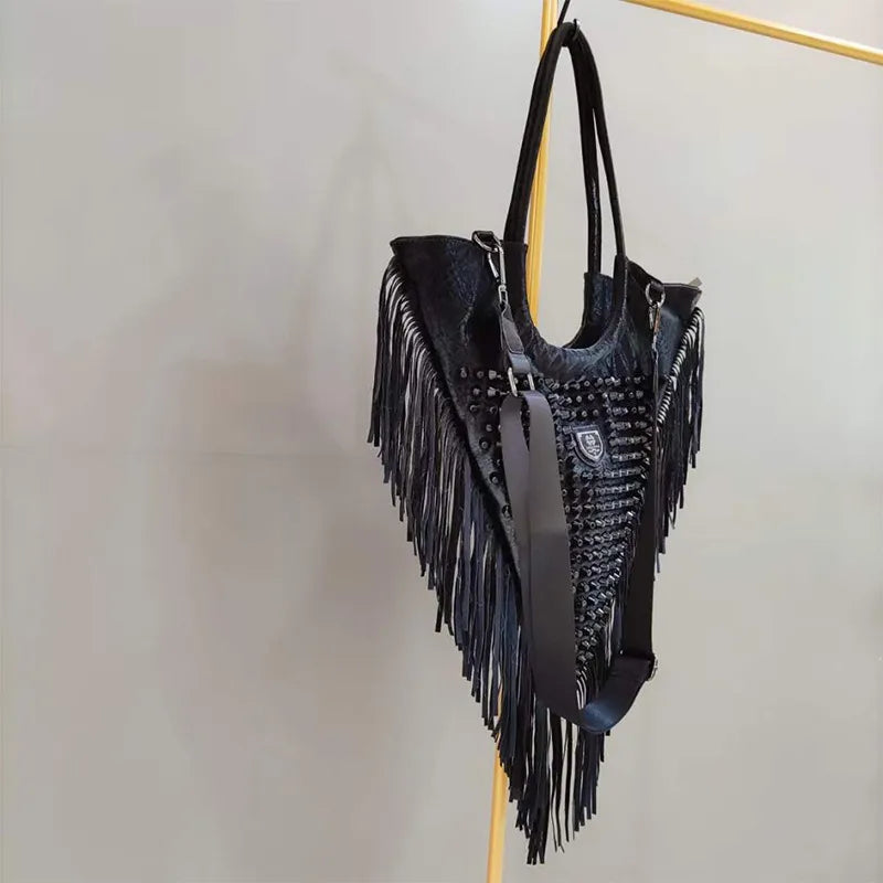 women's large pu leather solid color classic style triangle zipper shoulder bag